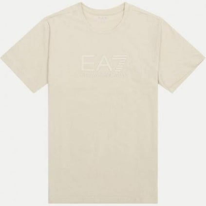 Ea7 Ea7 Erkek EA7 Desenli Kısa Kollu Bisiklet Yaka Ekru T-Shirt 7M000225 AF10373-U1079