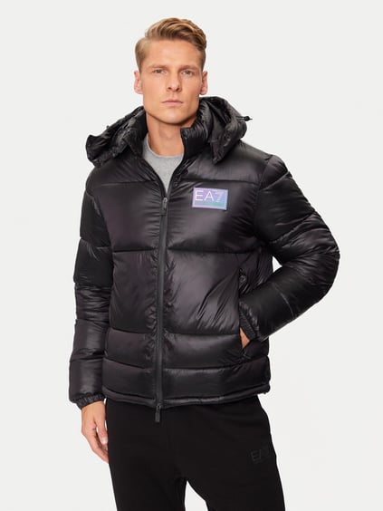 Ea7 Ea7 Erkek Kapitoneli Regular Fit Kapüşonlu Şişme Siyah Ceket 6DPB71 PN2MZ-1200