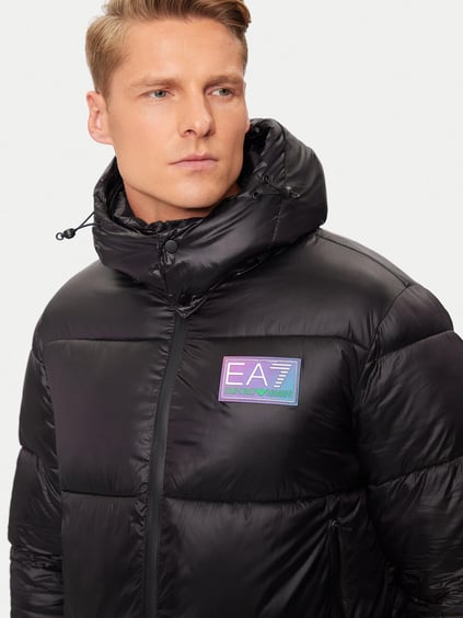 Ea7 Ea7 Erkek Kapitoneli Regular Fit Kapüşonlu Şişme Siyah Ceket 6DPB71 PN2MZ-1200