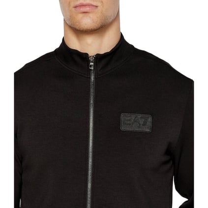 Ea7 Ea7 Erkek Kapüşonlu Fermuar Kapamalı Cepli Uzun Kol Siyah Sweatshirt 6DPM82 PJZKZ-1200