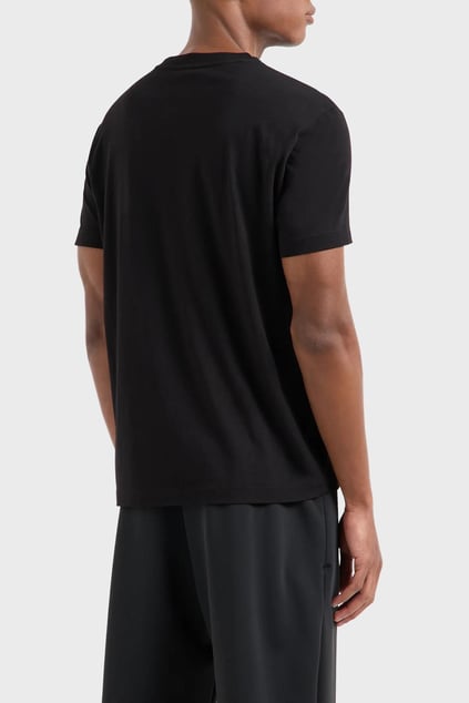 Ea7 Ea7 Erkek Marka Logolu Regular Fit Pamuklu Kısa Kol Siyah T-Shirt 7M000021 AF10170-UC001