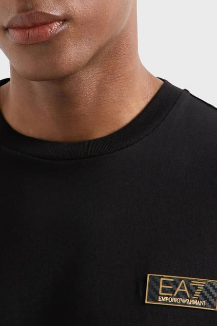 Ea7 Ea7 Erkek Marka Logolu Regular Fit Pamuklu Kısa Kol Siyah T-Shirt 7M000021 AF10170-UC001