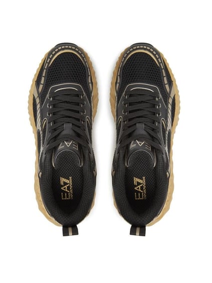 EA7 Ea7 Erkek Nefes Alabilen Üst Yüzeyli Hafif ve Rahat Taban Siyah-Altın Sneaker X8X238 XK431-M700