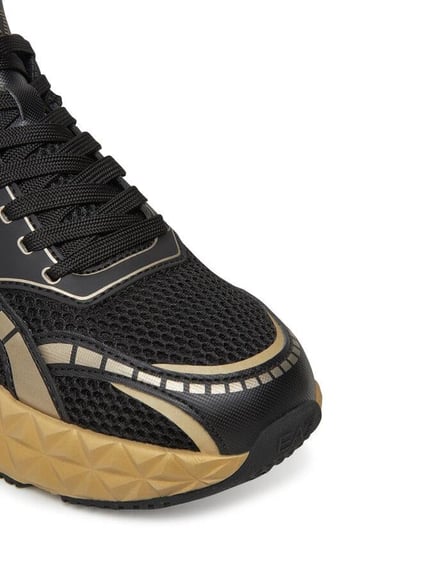 EA7 Ea7 Erkek Nefes Alabilen Üst Yüzeyli Hafif ve Rahat Taban Siyah-Altın Sneaker X8X238 XK431-M700