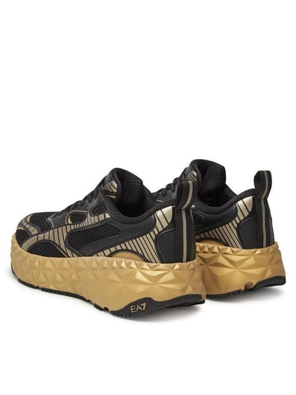 EA7 Ea7 Erkek Nefes Alabilen Üst Yüzeyli Hafif ve Rahat Taban Siyah-Altın Sneaker X8X238 XK431-M700