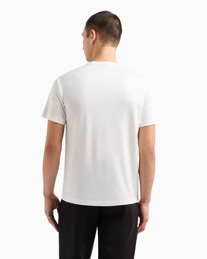 Ea7 Ea7 Erkek Normal Kesim Göğüste EA7 Logolu Yuvarlak Yaka Kısa Kollu Beyaz T-Shirt 7M000092 AF13870-U0005