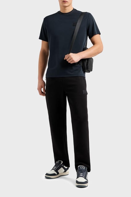 Ea7 Ea7 Erkek Normal Kesim Yuvarlak Yaka Düz Model Siyah T-Shirt 7M000089 AF13862-UC001
