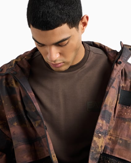 Ea7 Ea7 Erkek Normal Kesim Yuvarlak Yaka Düz Model Kahverengi T-Shirt 7M000089 AF13862-U6139