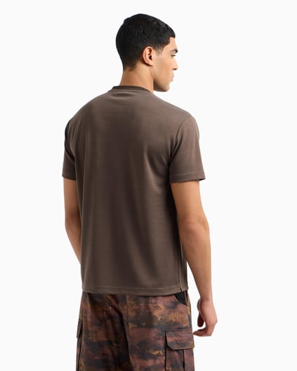 Ea7 Ea7 Erkek Normal Kesim Yuvarlak Yaka Düz Model Kahverengi T-Shirt 7M000089 AF13862-U6139