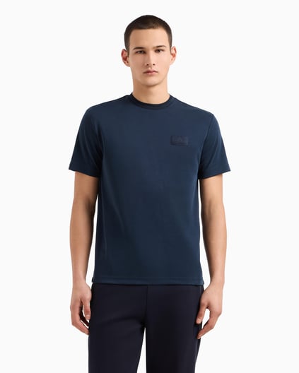Ea7 Ea7 Erkek Normal Kesim Yuvarlak Yaka Düz Model Mavi T-Shirt 7M000089 AF13862-UB102