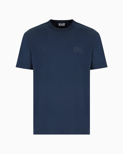 Ea7 Ea7 Erkek Normal Kesim Yuvarlak Yaka Düz Model Mavi T-Shirt 7M000089 AF13862-UB102