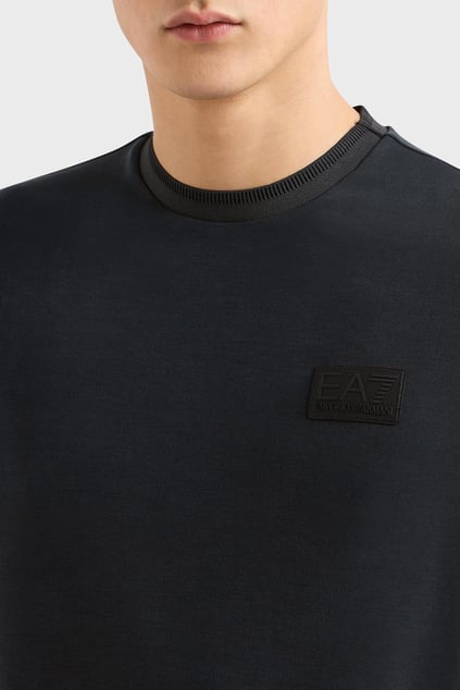 Ea7 Ea7 Erkek Normal Kesim Yuvarlak Yaka Düz Model Siyah T-Shirt 7M000089 AF13862-UC001