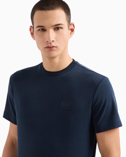 Ea7 Ea7 Erkek Normal Kesim Yuvarlak Yaka Düz Model Mavi T-Shirt 7M000089 AF13862-UB102