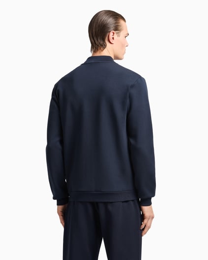 Ea7 Ea7 Erkek Pamuklu İnterlok Normal Kesim Fermuar Kapamalı Dik Yaka Uzun Kollu Lacivert Sweatshirt 7M000093 AF12116-UB102