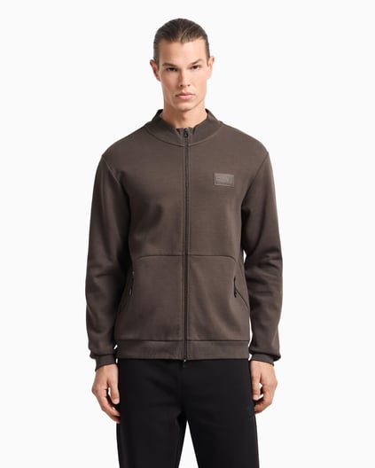 Ea7 Ea7 Erkek Pamuklu İnterlok Normal Kesim Fermuar Kapamalı Dik Yaka Uzun Kollu Kahverengi Sweatshirt 7M000093 AF12116-U6139