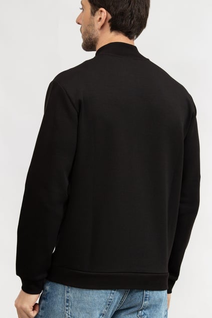 Ea7 Ea7 Erkek Pamuklu İnterlok Normal Kesim Fermuar Kapamalı Dik Yaka Uzun Kollu Siyah Sweatshirt 7M000093 AF12116-UC001