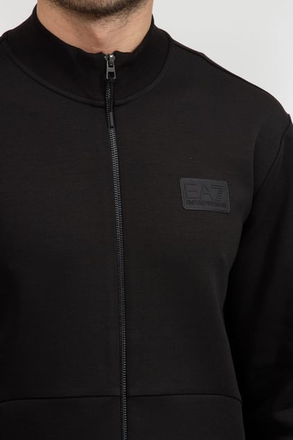 Ea7 Ea7 Erkek Pamuklu İnterlok Normal Kesim Fermuar Kapamalı Dik Yaka Uzun Kollu Siyah Sweatshirt 7M000093 AF12116-UC001