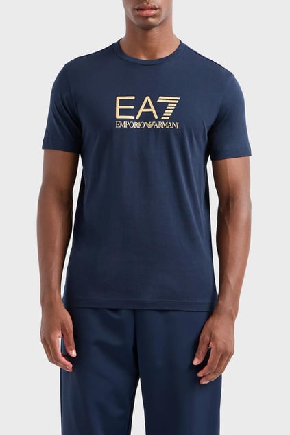 Ea7 Ea7 Erkek Pamuklu Regular Fit Kısa Kollu Mavi T-Shirt 7M000007 AF10170-UB102