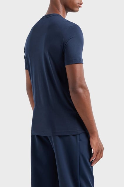 Ea7 Ea7 Erkek Pamuklu Regular Fit Kısa Kollu Mavi T-Shirt 7M000007 AF10170-UB102