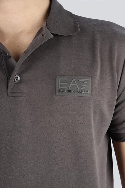 Ea7 Ea7 Erkek Polo Yaka Kol Uçları Farklı Renkli Pamuklu Kısa Kollu Bej T-Shirt 7M000090 AF13862-U6139