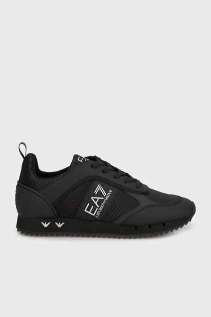 EA7 Ea7 Erkek Rahat Taban Nefes Alabilen File Detaylı Kartal Motifli Siyah-Gümüş Sneaker 7X000337 AF18613-MZ186