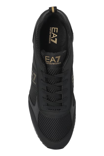 EA7 Ea7 Erkek Rahat Taban Nefes Alabilen File Detaylı Kartal Motifli Siyah-Altın-Beyaz Sneaker 7X000337 AF18613-MZ185