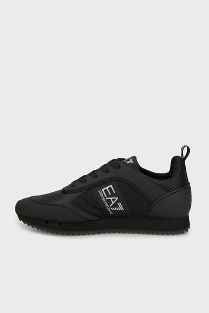 EA7 Ea7 Erkek Rahat Taban Nefes Alabilen File Detaylı Kartal Motifli Siyah-Gümüş Sneaker 7X000337 AF18613-MZ186