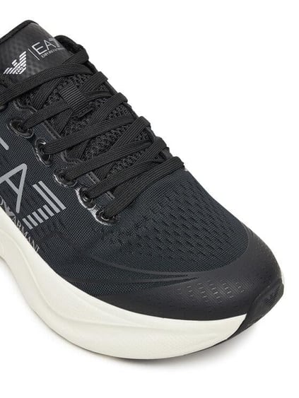 EA7 Ea7 Erkek Rahat ve Yüksek Taban Nefes Alabilen Üst Yüzeyli Beyaz-Siyah Sneaker X8X245 XK442-MZ210