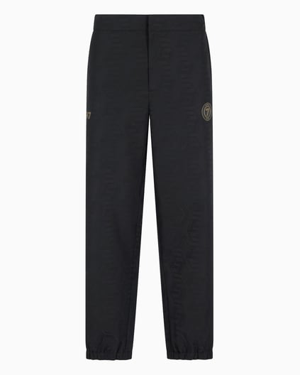 Ea7 Ea7 Erkek Regular Fit Paçası Lastikli Motifli Jakarlı Kumaş Siyah Eşofman Altı 7M000264 AF13722-UC001