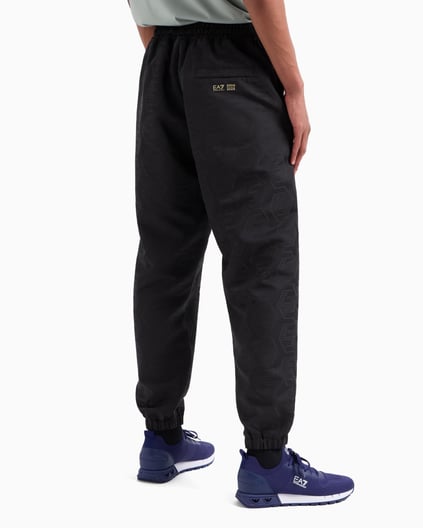 Ea7 Ea7 Erkek Regular Fit Paçası Lastikli Motifli Jakarlı Kumaş Siyah Eşofman Altı 7M000264 AF13722-UC001