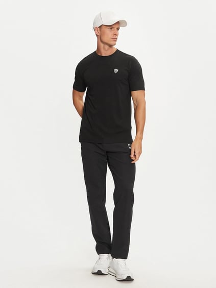 Ea7 Ea7 Erkek Regular Fit Yuvarlak Yaka Kısa Kollu Siyah T-Shirt 8NPT16 PJRGZ-1200
