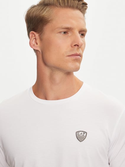 Ea7 Ea7 Erkek Regular Fit Yuvarlak Yaka Kısa Kollu Beyaz T-Shirt 8NPT16 PJRGZ-1100