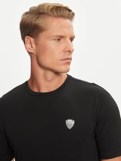 Ea7 Ea7 Erkek Regular Fit Yuvarlak Yaka Kısa Kollu Siyah T-Shirt 8NPT16 PJRGZ-1200