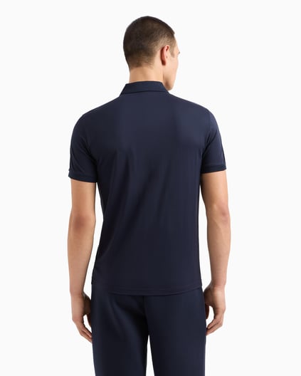 Ea7 Ea7 Erkek Slim Fit Kısa Kollu EA7 Logolu Fermuarlı Lacivert Polo Yaka T-Shirt 8NPF13 PJRGZ-1562