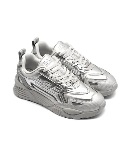 EA7 Ea7 Erkek Yüksek Rahat Taban Kartal Logolu Gümüş Sneaker 7X000306 AF18446-MZ047