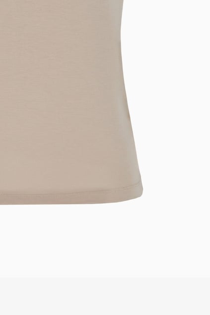 Ea7 Ea7 Kadın Kısa Kollu Bisiklet Yaka EA7 Yazı Desenli Bej T-Shirt 7W000274 AF12945-U6155
