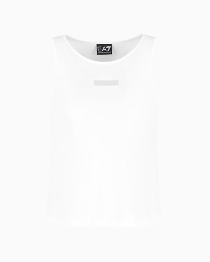 Ea7 Ea7 Kadın Normal Kesim Halter Yaka Dokuma Kumaş Ekru Atlet 7W000251 AF12956-U1079