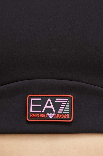 Ea7 Ea7 Kadın Pamuklu Yuvarlak Kolsuz Günlük Siyah Spor Büstiyer 3DTH54 TJTFZ-1200