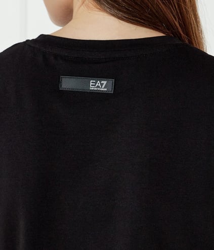 Ea7 Ea7 Kadın Yuvarlak Yaka Normal Kesim Pamuklu Kısa Kollu Siyah T-Shirt 7W000492 AF10373-UC001