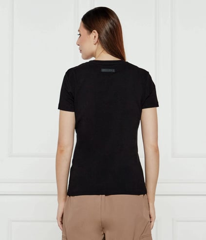 Ea7 Ea7 Kadın Yuvarlak Yaka Normal Kesim Pamuklu Kısa Kollu Siyah T-Shirt 7W000492 AF10373-UC001