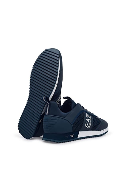Ea7 Ea7 Unısex Fileli Şerit Logolu Bağıcıklı Lacivert-Beyaz Sneaker X8X027 XK050-D813