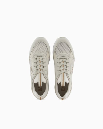 Ea7 Ea7 Unısex Fileli Şerit Logolu Bağıcıklı Gümüş Sneaker X8X027 XK050-U453