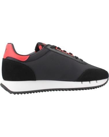 EA7 Ea7 Unısex Kalın Rahat Taban Logo Desenli Süet Detaylı Siyah-Kırmızı Sneaker 7X000541 AF18609-MZ330