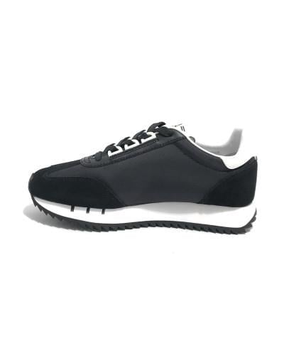 EA7 Ea7 Unısex Kalın Rahat Taban Logo Desenli Süet Detaylı Siyah-Beyaz Sneaker 7X000541 AF18609-MZ175