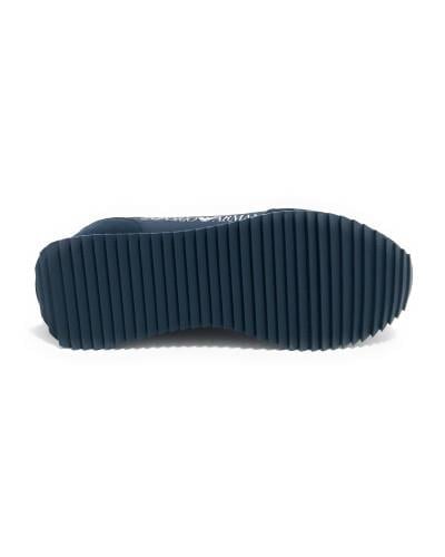 EA7 Ea7 Unısex Kalın Rahat Taban Logo Desenli Süet Detaylı Lacivert-Beyaz Sneaker 7X000541 AF18609-MB198
