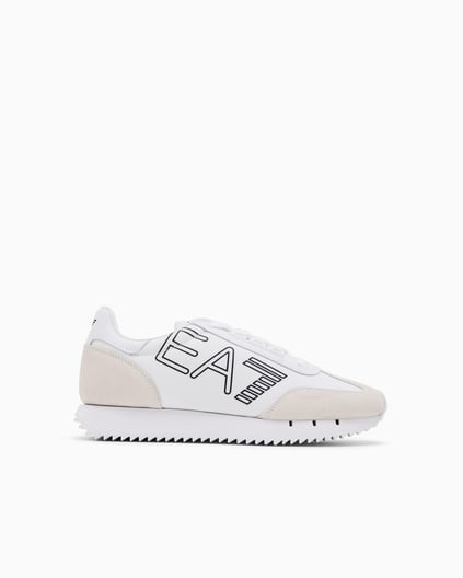 Ea7 Ea7 Unısex Marka Logolu Rahat Taban Bağıcıklı Beyaz-Siyah Sneaker X8X101 XK257-U426
