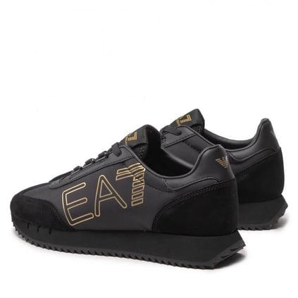 Ea7 Ea7 UNISEX Marka Logolu Rahat Taban Bağıcıklı Siyah-Altın Sneaker X8X101 XK257-M701