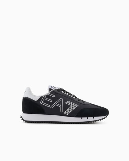 Ea7 Ea7 Unısex Marka Logolu Rahat Taban Bağıcıklı Siyah-Beyaz Sneaker X8X101 XK257-U448