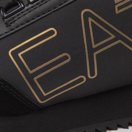 Ea7 Ea7 UNISEX Marka Logolu Rahat Taban Bağıcıklı Siyah-Altın Sneaker X8X101 XK257-M701