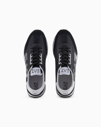 Ea7 Ea7 Unısex Marka Logolu Rahat Taban Bağıcıklı Siyah-Beyaz Sneaker X8X101 XK257-U448